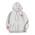 thumbnail image 3 of Sudadera con capucha Gotyou Pink Palm Puff para mujer 2024 Gris oscuro XL, 3 of 4