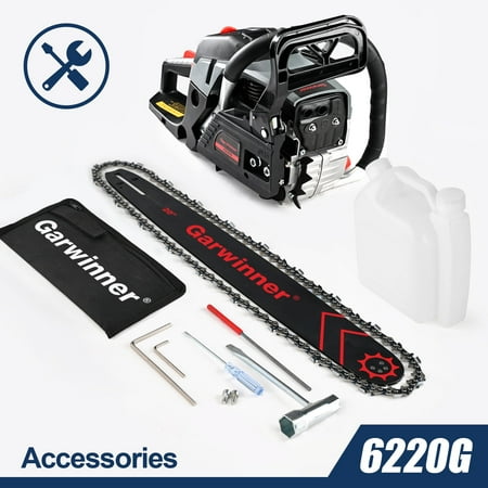 Garwinner Chainsaw Gas Powered 20in. 62CC 2-Stroke Gasoline Chainsaw for Trees/Farm/Garden 6220G
