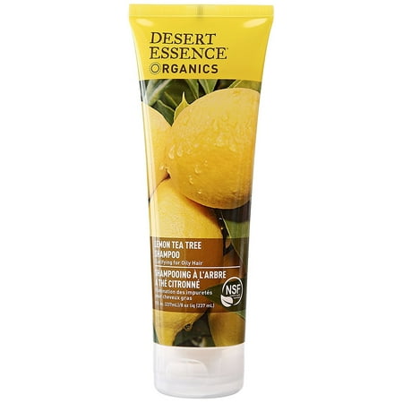 Desert Essence Organics Hair Care Shampoo, for Oily Hair, Lemon Tea Tree, 8 Ounce