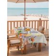 thumbnail image 2 of Outdoor Tablecloths with Umbrella Hole & Zipper, Pink Orange Flowers Tablecloth Rectangle 60x84 Inch, Spring Floral Farmhouse Botanical Rustic Waterproof Table Cloth, Patio/Pool/Picnic Table Covers, 2 of 8