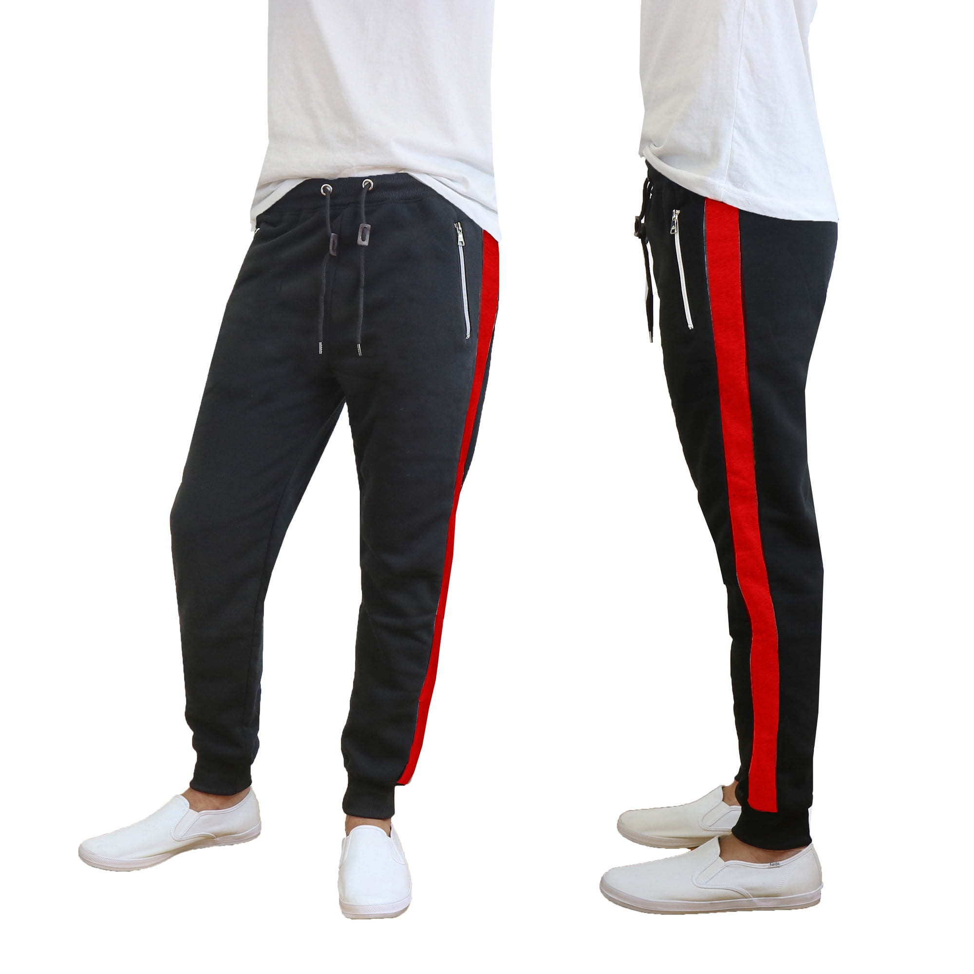 galaxy by harvic men's slim fit fleece jogger pants