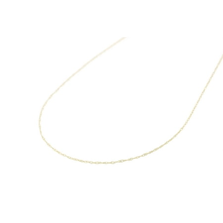 14k Carded Rope Pendant - Ladies 14K Yellow Gold Carded Thin Rope Chain Pendant Necklace 0.4MM 15