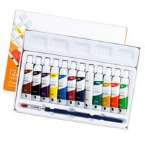 Gouache Paint Set with Paint Brush for Artist Beginner 12 Color Gouache Pigment for Painting Art Illustrations