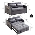 thumbnail image 4 of Onbeam 55.5" Pull Out Sofa Bed, Futon Sleeper Sofa Couch Loveseats with USB Socket, Side Pockets for Living Room-Gray, 4 of 9