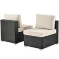thumbnail image 5 of 5-Piece Outdoor Garden Patio Furniture PE Rattan Wicker Sectional Cushioned Sofa Sets for Patio, Backyard, Garden with 2 Pillows and Coffee Table, 5 of 5