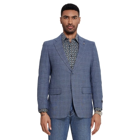 Men's Slim Fit Textured Plaid Sportcoat