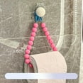 thumbnail image 1 of Colorful Bead Wall-Mounted Tissue Holder, Multi-Functional No-Drill Storage Rack for Paper Rolls & Kitchen Towels, Waterproof & Moisture-Proof, PET Material, White/Purple/Red/Yellow/Pink, 1 of 1