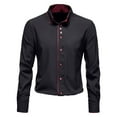 thumbnail image 2 of DPTALR Long-sleeved Solid Color Casual Lapel Button Button Light Business Shirt, 2 of 7