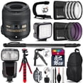 thumbnail image 1 of Nikon AFS 40mm 2.8 - Video Kit + Pro Flash + Monopad - 16GB Accessory Bundle (International Version), 1 of 11
