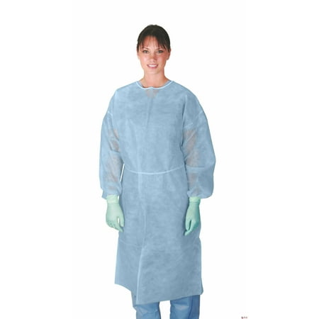 Medline Polypropylene Isolation Gowns,Blue,Regular/Large CRI4000B