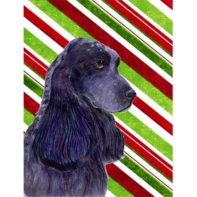 Carolines Treasures SS4540CHF 28 x 40 In. Cocker Spaniel Candy Cane Holiday Christmas Flag Canvas- House Size