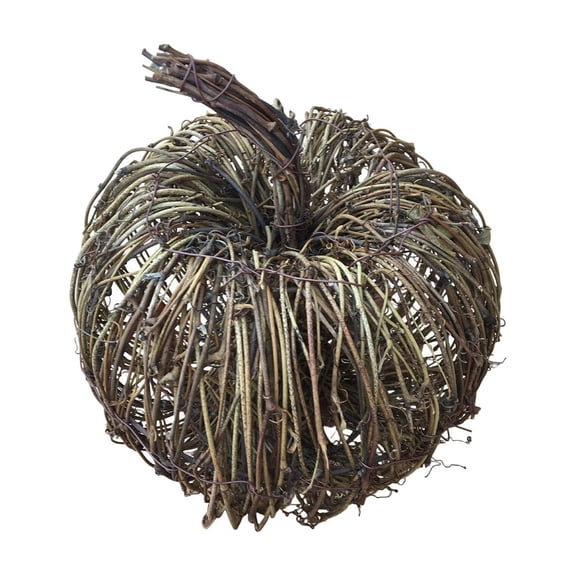 Amzcrzy Decoración navideña,Árbol de Navidad,Luces navideñas Decoración de calabaza de ratán natural, centro de mesa de calabaza de mimbre para otoño, Acción de Gracias, Halloween, decorativo para es
