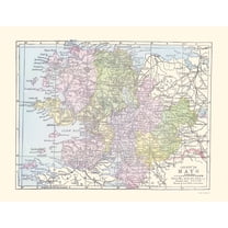 Historic Map - Mayo County Ireland - Bartholomew 1882 - 23 x 29.77 - Vintage Wall Art