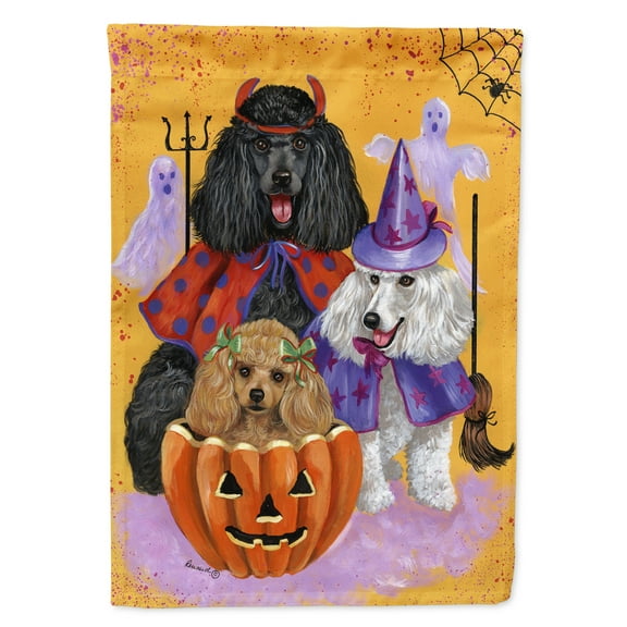 Carolines Treasures PPP3146CHF Poodle Halloween Flag Canvas House Size  Large multicolor