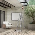 thumbnail image 3 of 330lb 11.5ft Multi Purpose Aluminum Extension Ladder, 7 in 1 Folding Step Ladder Scaffold Ladder with Work Platform, 3 of 7