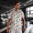 thumbnail image 3 of Wukai Colorful Spots Print Men's Short-Sleeved Mesh T-Shirt,Quick-Dry Short Sleeve Workout T-Shirt-Medium, 3 of 8