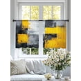 thumbnail image 4 of Abstract Color Block Sheer Curtains 54 Inches Long 2 Panels Yellow Block Gradient Gray Modern Light Filtering Semi Sheer Window Curtains Drapes for Bedroom Living Room 52"x54", 4 of 7