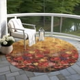 thumbnail image 6 of Addison Rugs Chantille Indoor/Outdoor Transitional Floral Gold Washable Round Rug, 8' x 8', 6 of 6