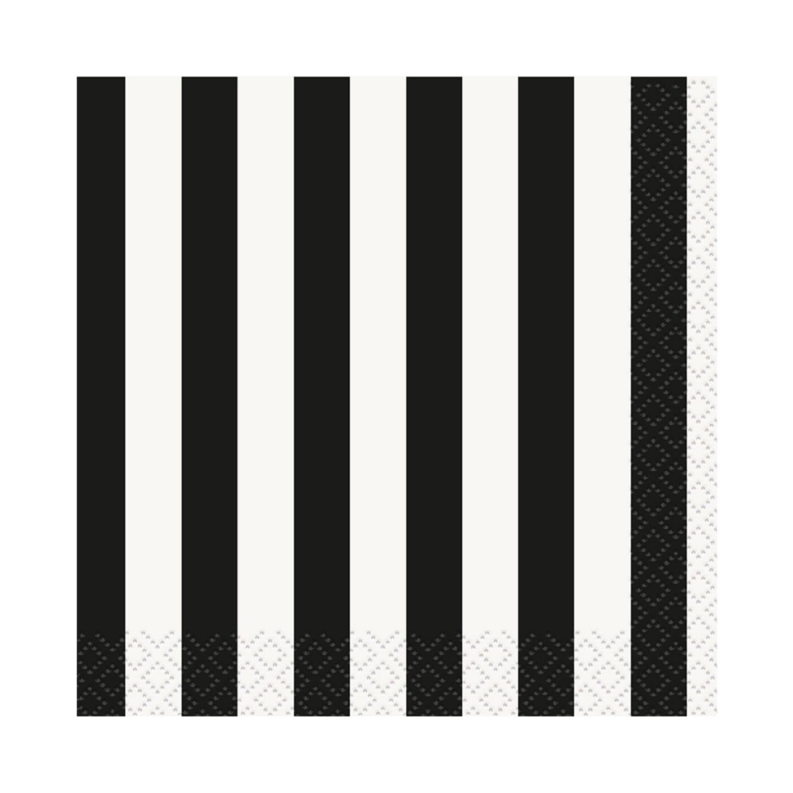 Black Stripe Beverage Napkins (16 Count)