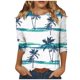thumbnail image 2 of ICHUANYI Liquidación Moda Mujer Impreso Camiseta Suelta 3/4 Mangas Blusa Cuello Redondo Casual Tops ICHUANYI WER2023082203033, 2 of 4
