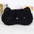 thumbnail image 2 of XASZHN Light Blocking Sleep Eye Mask Short Plush Cartoon Design Soft Skin Friendly Black_007 One Size, 2 of 6