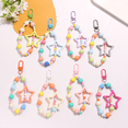thumbnail image 2 of Hollow Star Colorful Phone Lanyard Heart Keychain Keychain Pendant Cute Bow Colored Round Bead Crystal Phone Anti-lost Rope Grey, 2 of 6