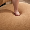 thumbnail image 6 of Teddy Fabric Armless Accent Chair With Curved Backrest And Solid Wooden Legs Upholstered Chair Slipper Side Chair For Primary Living Space Bedroom Vanity Room Or Reading Room, Khaki, 6 of 9