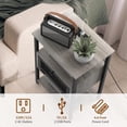 thumbnail image 4 of Nightstand with Charging Station, Bedroom Bedside Table with USB Ports and AC Outlets, Sofa Side End Table with Storage Drawer, Couch Side Table with Open Shelf for Living Room Office Dorm, 4 of 6