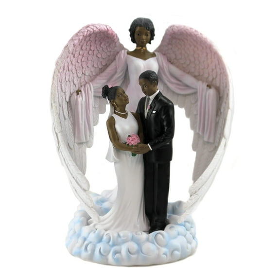 Positive Image Gifts African American Wedding Guardian Angel with Bride and Groom Couple Figurine