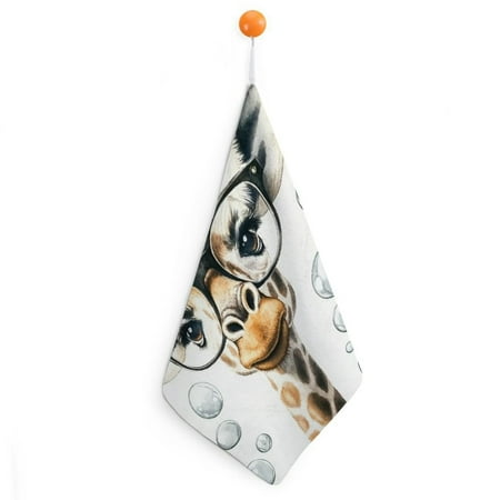 

Autua Giraffe Reusable Hand Towels Microfiber Quick Dry Kitchen Bathroom Gym Bar Decor 11.8x11.8in 2pcs