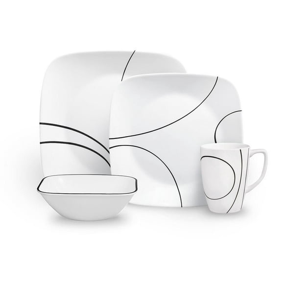 Corelle® Studio Simple Lines Dinnerware Set 16pc, Dinner, Lunch, Bowl & Mug