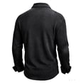 thumbnail image 5 of MXALUOB Men's Long Sleeve Golf Shirts Corduroy Turn Down Collar Shirt with Chest Pocket 3 Buttons Solid Color Textured Classic Tops, 5 of 5