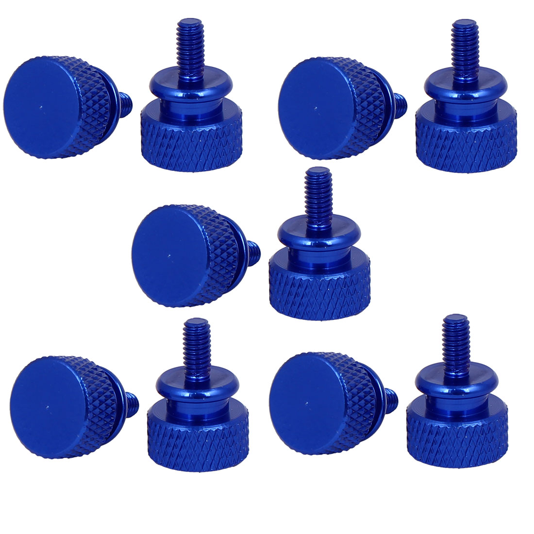 Computer PC Case Fully Threaded Knurled Thumb Screws Royal Blue M3