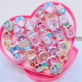 thumbnail image 1 of Sanrio-Conjunto de 36 anillos de Hello Kitty para niños y niñas, sortijas ajustables con dibujos animados, caja de corazón, regalo de fiesta, 1 of 4