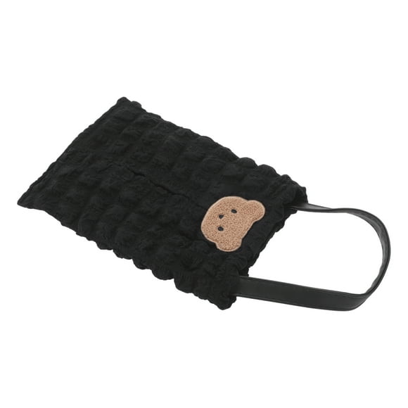 Unique Bargains Car Tissue Holder Car Tissue Box Organizer Puff Pastry Polyester 28x18x2cm Black Bear 1 Pcs
