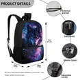 thumbnail image 5 of Binienty Galaxy Wolf Print 17 Inch School Backpack for Teens, Large Capacity Bookbag with Front Zipper Pocket Mesh Side Holders, Casual Daypack Rucksack for School Travel Daily Use, 5 of 6
