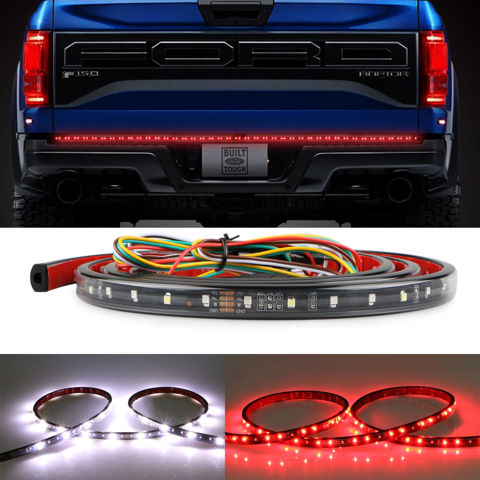 60 in 5-Function Rear Tailgate Brake Signal Light Bar LED Strip Pickup