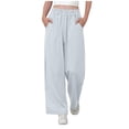 thumbnail image 2 of Miluxas Soft Pants for Girl Culottes Capris Wide Leg Palazzo Boho Pants Trousers Blue 15-16 Years, 2 of 6