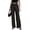 Black, variant on LEKWK Satin Wide Leg Pants for Women High Waisted Casual Palazzo Pants Loose Fit Comfy Straight Leg Trousers with Pockets Fall Fashion Business Work Outfits