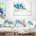 thumbnail image 4 of Designart Woman with Blue Flowers - Floral Throw Pillow - 12x20, 4 of 5