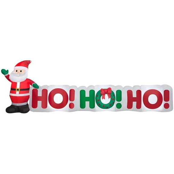 45.3 x 138.2 in. Airblown Santa Ho Ho Ho Sign - Multi Color