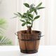 thumbnail image 4 of Yardwe Wooden Round Barrel Planter Flower Pots Home Office Garden Wedding Decor (Brown), 4 of 4