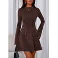 thumbnail image 4 of Vestido PRETTYGARDEN 2025 Otoño Marrón Manga Campana Talla S, 4 of 8