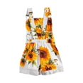 thumbnail image 3 of Douhoow 2-9 Years Little Girls Overalls Sunflower Print Romper Suspender Shorts with Pockets, 3 of 9