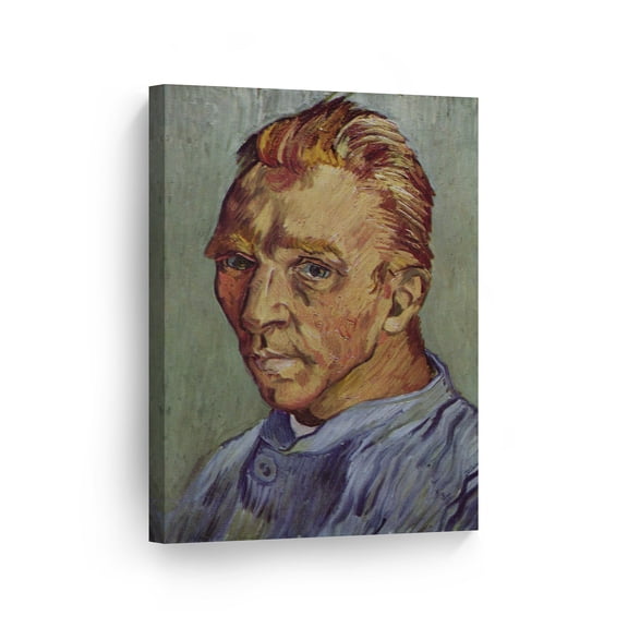 Smile Art Design Vincent Van Gogh Self-Portrait Without Beard, 1889 Canvas Wall Art Print Artwork Classic Modern Art Living Room Bedroom Decor Ready to Hang Made in the USA - 28x19