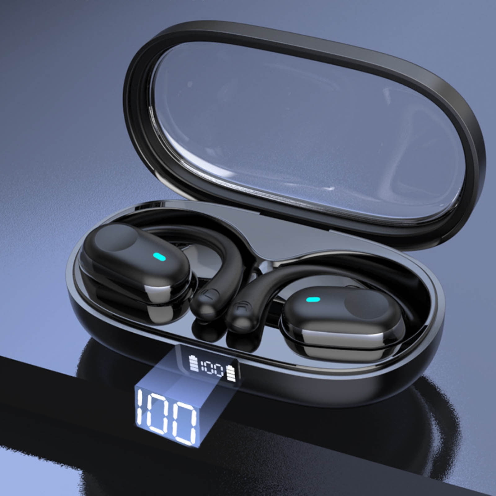 RLATCR Translation 144 Language Wireless Earbuds Bluetooth Headphones, Bluetooth 5.3 Stereo Over Ear Buds,Noise Cancelling Mic Waterproof Headset for Workout