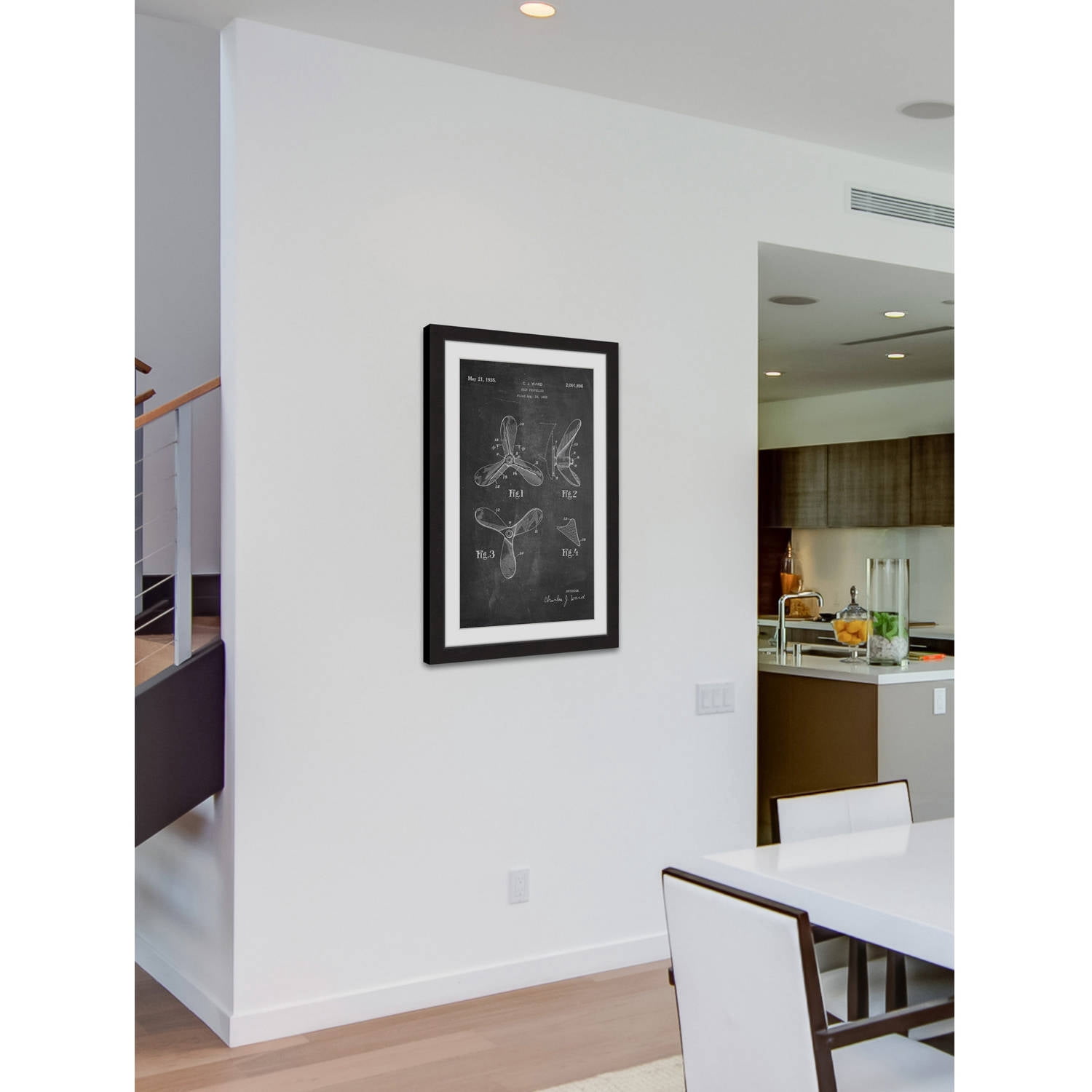 "Ship Propeller 1933 Chalk" Framed Painting Art Print