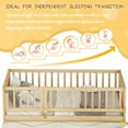 thumbnail image 4 of DreamBuck Full Size Floor Bed with Door and Fence for Montessori Floor Bed with Slats and Safety Guardrails, Wood Floor Bed Frame, Full Bed Frame for Girls, Boys, No Box Spring Needed, 4 of 8