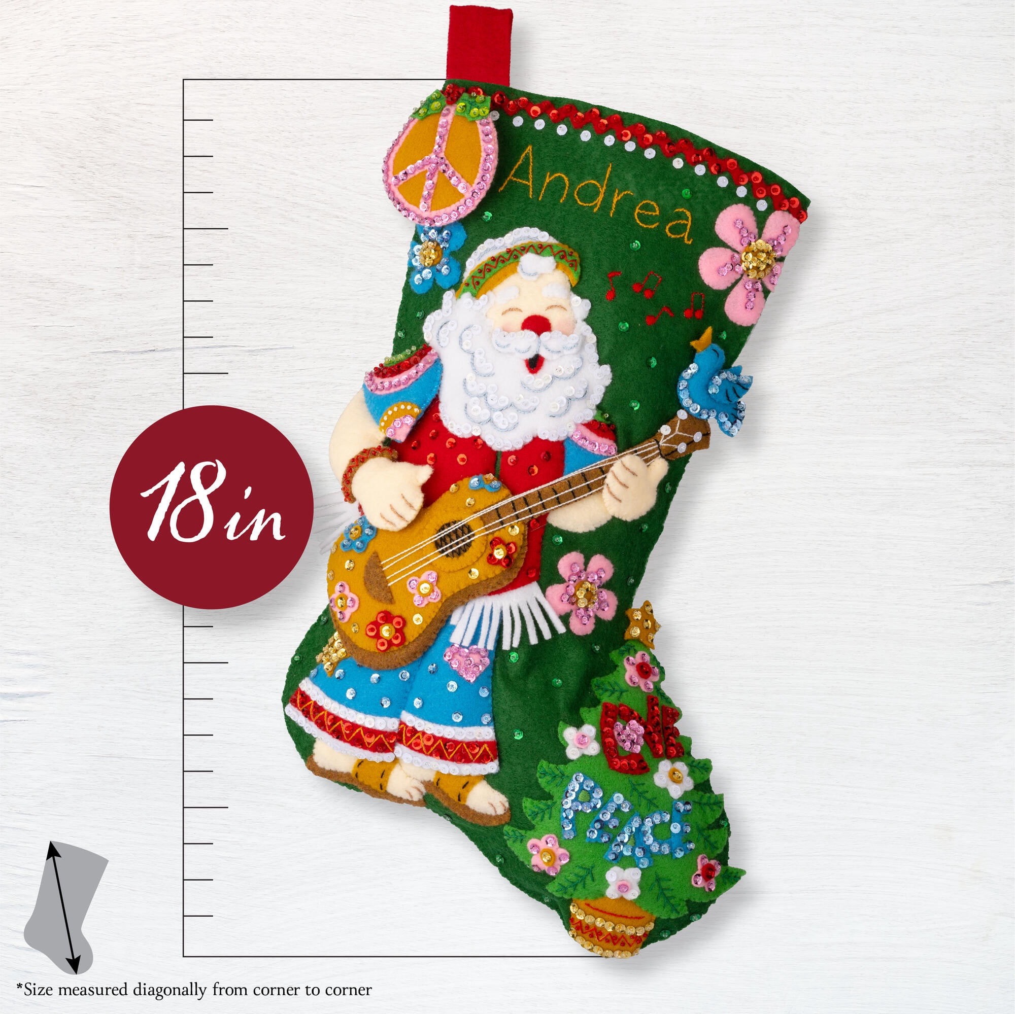 Bucilla Peace and Love 18 in Multicolor Felt Stocking Kit