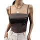 thumbnail image 2 of Tops cortos ajustados sin mangas, Top con corsé sin mangas para mujer, chaleco sin mangas con cuello cuadrado, chaleco sin mangas con cordones en la espalda, chaleco sin mangas de alta capacidad, 2 of 8